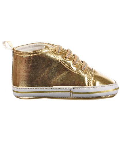 Rising Star “Delicate Flora” Hi-Top Sneaker Booties (Infant Girls Sizes 1 – 3) – gold, 1 41QdcJ2DJmL Baby Biscotti A Star is Born Booties