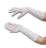 SALE Lace 8-Button Elbow length long Gloves in White, Ivory or Black