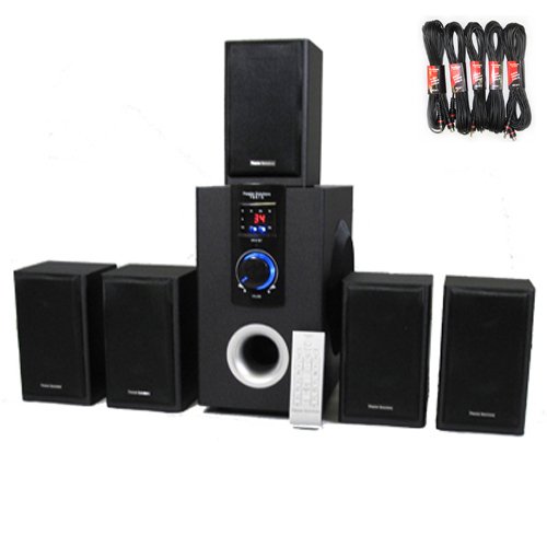 5.1 Speaker System Home Theater Surround with Bluetooth and Five 25' Extension Cables TS515B-5