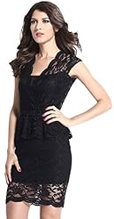 Shift Summer Polyester/Spandex Sleeveless Tank Backless  Sheer Lace Jumpsuit/Jumper/Mini Dress  With Ruffles