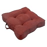 Arlee Microsuede Chamois 24 x 24 Floor Cushion Color - Pomegranate