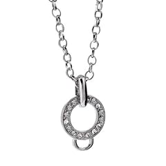 Edelstahl Charms Halskette 70 cm mit Zirkoniasteinen in Geschenkbox