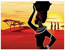 African American Black Tribal Lady Woman Custom Collage Poster Paper Print Wall Art Living Room Home Office Decor 11" x 8.5"