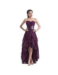 Sweetheart High-Low-Hem Chiffon Evening Dress/Prom Dress/Wedding Party Dress 