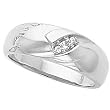 14K White Gold Diamond Gent's Ring - 0.06 Ct.
