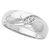 18K White Gold Diamond Gent's Ring - 0.06 Ct.