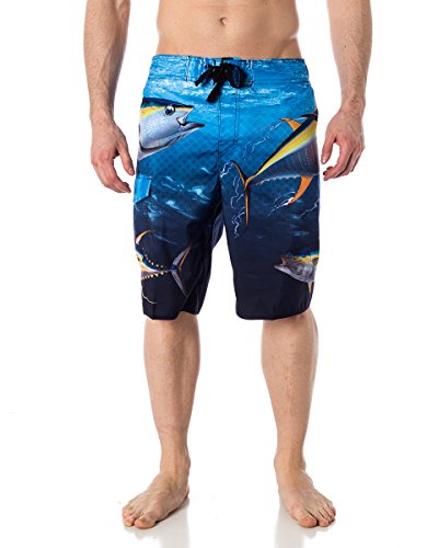 Men's Fish Microfiber Hybrid Board Shorts