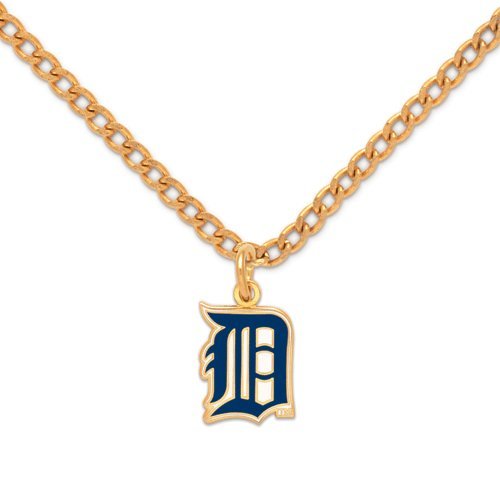 Detroit Tigers Chain Necklace and Enameled Pendant MLB Baseball Sports Team Logo