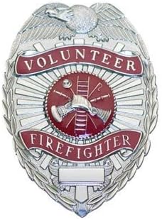Volunteer Firefighter Stock Badge - Silver