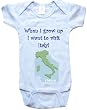 WHEN I GROW UP I WANT TO VISIT ITALY - BigBoyMusic Baby Designs - White, Blue or Pink Onesie / Baby T-shirt