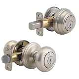 Kwikset 99910-034 Signatures Juno Knob SmartKey Combo Pack, Satin Nickel