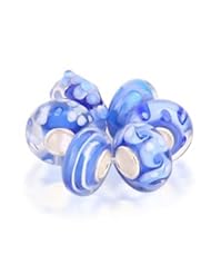 Jewelry: Bling Jewelry Blue Topaz Color Lampwork Glass Bead Bundle Silver Fits Pandora - Bling Jewelry