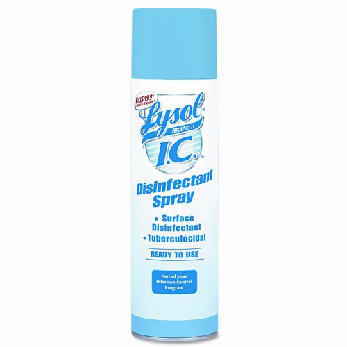 LYSOL Brand I.C. Products - LYSOL Brand I.C. - Disinfectant Spray, 19 oz. Aerosol - Sold As 1 Each - Kills 99.9% of germs on hard, nonporous surfaces in 30 seconds. - Tuberculocidal, virucidal, fungicidal and bactericidal spray. - Effective against staph, strep, E. coli, salmonella, pseudomonas, HIV-1 (AIDS virus), Influenza A (H1N1) and athlete's foot fungus, among others. - Control FloTM valve produces a wetter spray, enhancing surface coverage. - Use on porcelain and stainless steel sinks