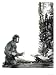 Alexander Mackenzie is Threatened by Indians as He Wades Through a River Art Giclee Poster Print by Graham Coton, 18x24