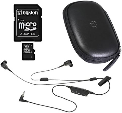 Blackberry Premium Multimedia Earbud Headset with Case &amp; Kingston 4 GB MicroSD Card for BlackBerry Torch 9800