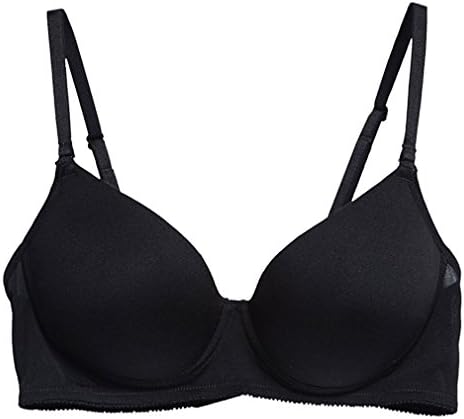 Cnhw Women's Silk Ultra Thin Soft Smooth Comfortable Wirefree Bra Black 85/38C
