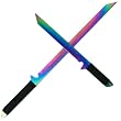 Dual Rainbow Blade Full Tang Ninja Swords W/ Sheath