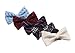Bundle Monster Mens Tuxedo Solid Patterned Adjustable Neck Bowtie Bow Tie 5pc Assorted Lot Set - #3