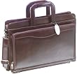 Mancini Burgundy Leather Single Compartment Briefcase