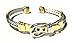 Magnetic Cuff Adjustable Bracelet in Rope Design Silver Gold Overlay