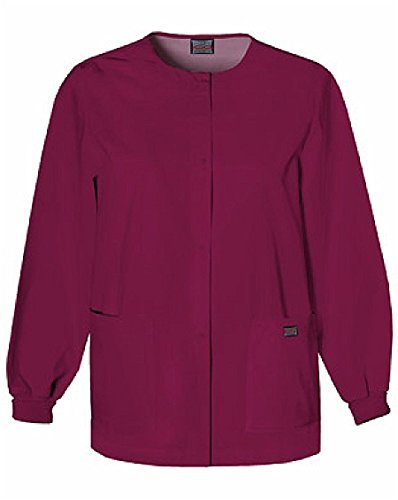 Cherokee Women's WW Snap Front Warm-Up Jacket, Wine, XX-Small