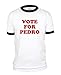 VOTE FOR PEDRO- RINGER Tee~White/Black~Youth-LG