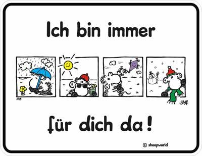SHEEPWORLD IMMER FÜR DICH DA FUNSCHILD BLECHSCHILD R344