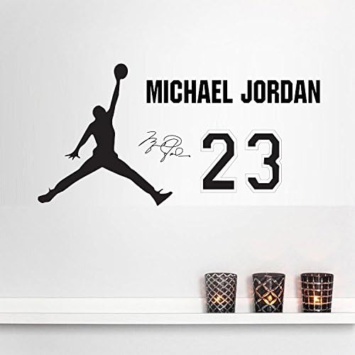 Basketball Michael Jordan Wall Decal Sticker Removable Wall Art Decals Decor Wall Mural Decal Stickers for Boy's Bedroom/Living Room/ Sitting Room/ DIY Wall Art Decoration