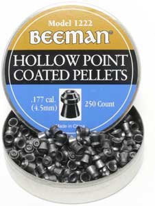 Beeman .177 Cal, 7.2 Grains, Hollow Point, Coated, 250/Tin