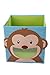 Clever Creations Cute Monkey Collapsible Toy Storage Organizer, Sturdy Toy Box Folding Cube for Kids, Perfect for Organizing Books, Toys, Clothes and Shoes