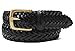 Toneka 796-BLK Men’s Woven Cowhide Full grain Braided Leather Dress Belt with Brass Buckle