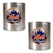 New York Mets 2pc Stainless Steel Can Holder Set- Primary Logo MLB Baseball