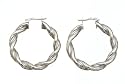 9ct White Gold CDE 093 Ladies Hoop Earrings