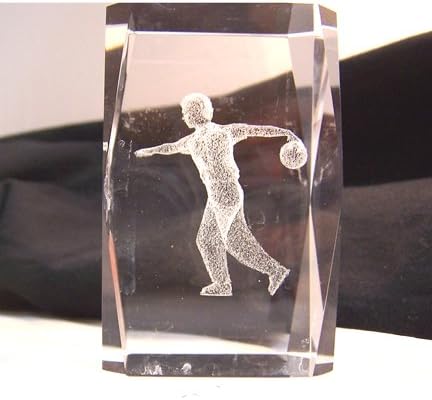 Bowling the Perfect Game Laser Cut Decorative Crystal 2in X 3 1/2in