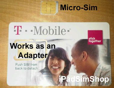 T-Mobile USA TMobile T Mobile Micro Sim Card for iPad Wi-Fi + 3G TM