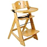 Keekaroo Adjustable Height Right Wood High Chair with Tray