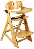 Keekaroo Adjustable Height Right Wood High Chair with Tray