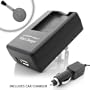 PRO SERIES Equivalent SONY BC-TRG Charger for NP-BG1 / NP-FG-1 Battery used with Sony CyberShot DSC-WX1 / DSC-H10 / DSC-H55/B and More Digital Cameras - Features USB Port for Charging USB Enabled Devices. *Includes Blower Brush