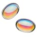 Vintage German Glass Cabochons Beads Crystal AB With Foil Back 18mm X 25mm (2 Beads)