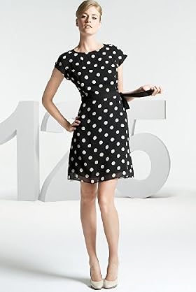 125 Years Short Sleeve Spot Print Shift Dress - Marks & Spencer :  short sleeves black and white flared skirt spencer