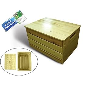 Kids Patio Toy Chest 15018 - Non-toxic Clear Stained Fir, for ages 2 to 5, Free Drawing... by Colorful