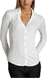 Three Dots Women's Cotton Modal Basic Shirt,White,X-Large