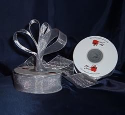 Sheer Organza Ribbon Mono Edge - 7/8" - 25 Yards (75 FT) - Silver