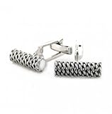 Bling Jewelry Men Sterling Silver Mesh Bar Cufflinks
