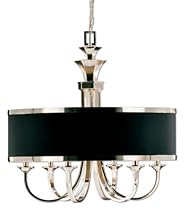 Hot Sale Uttermost 21130 Tuxedo 6-Light Single Shade Chandelier, Silver Plated Finish