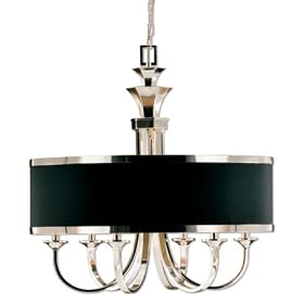 Uttermost 21130 Tuxedo 6-Light Single Shade Chandelier, Silver Plated Finish by Uttermost