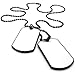 KONOV Army Style 2pcs Dog Tag Pendant Mens Necklace Chain, White