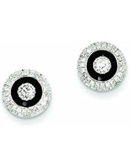 0.5 Carat 14K White Gold Diamond Circle Black Rhodium-plated Post Earrings