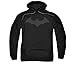 Batman DC Comics Hush Bat Logo Grey on Black Adult Pull-Over Hoodie