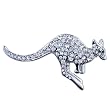 Clear Crystal Kangaroo Brooch